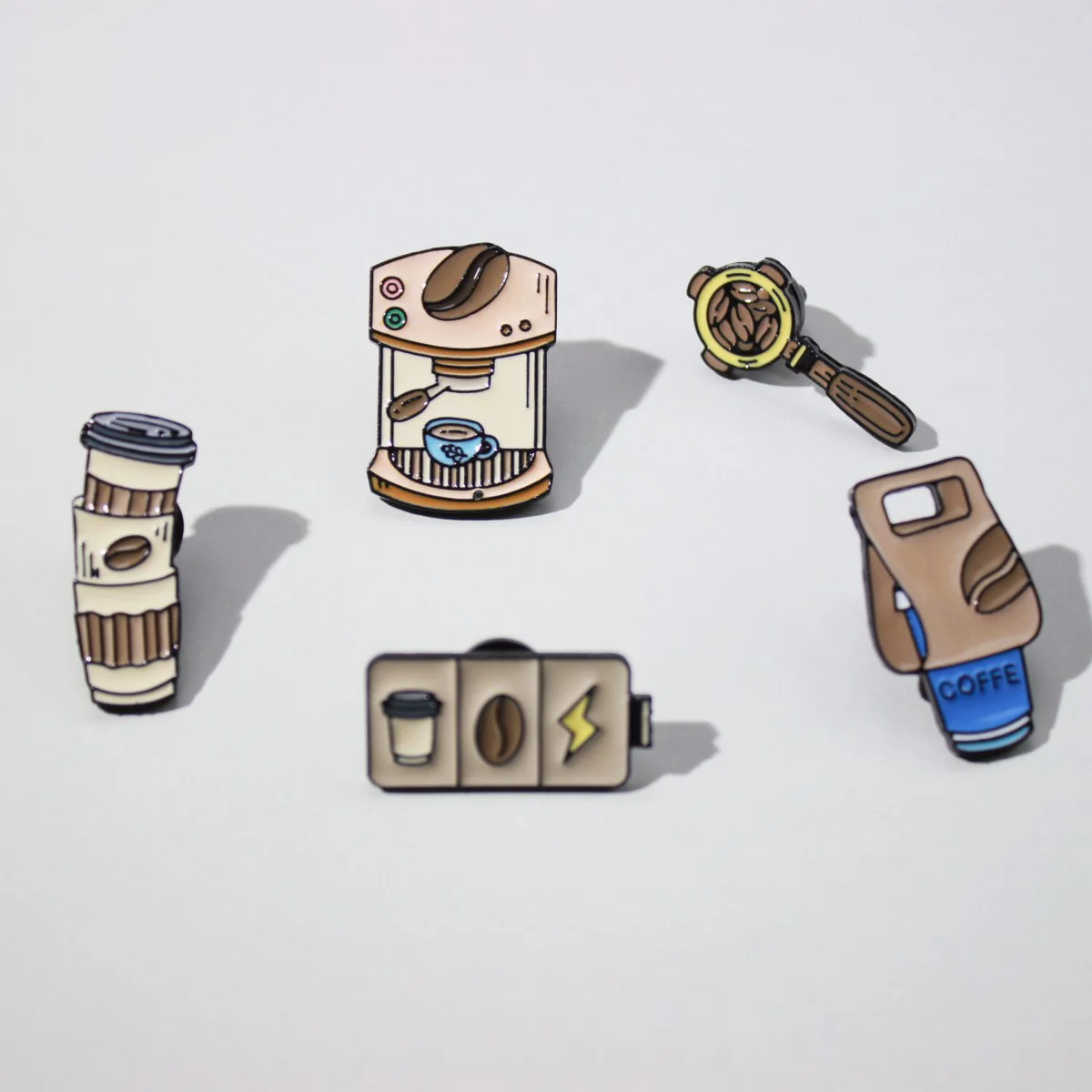 Coffee Series Badge Accessories Cup-shaped Pin Creative Cartoon Badge Personalized Clothing Backpack Decorative Accessories