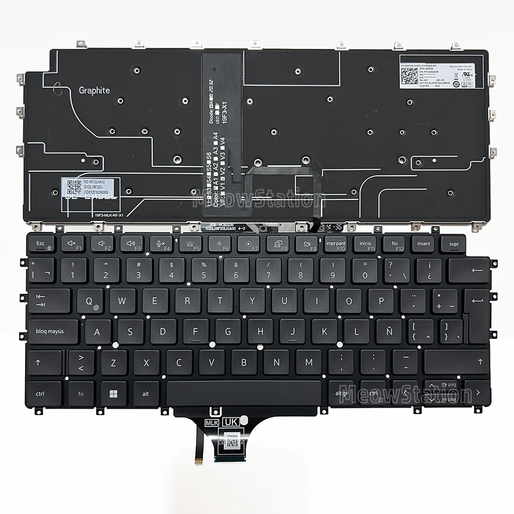 

Новая русская/латинская клавиатура с подсветкой для Dell Latitude 9510,9520 2 в 1, P94F 0KMVHJ NSK-QNEBC