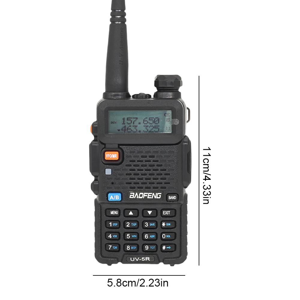 Baofeng UV-5R 핸드헬드 워키토키, VHF/UHF 136-174MHz 및 400-520MHz, 5W 듀얼 밴드 양방향 라디오, 핸드헬드 UHF/VHF 라디오