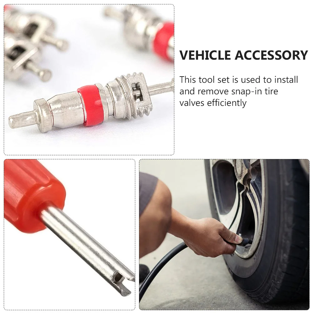 

1Set Tire Valves Core Installer Tool Kit Efficient Tire Core Removal Repair Set for Car Bike Truck Off Road Vehicles