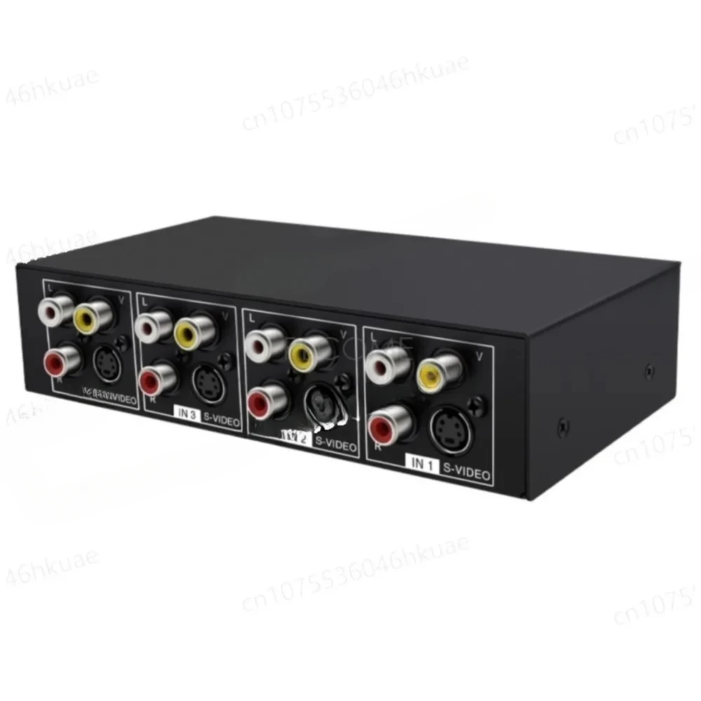 4x1 S-Video+ AV Switcher 4 in 1 Out Video 720P Switcher with 3.5mm Audio Output Metal Case VSSW41