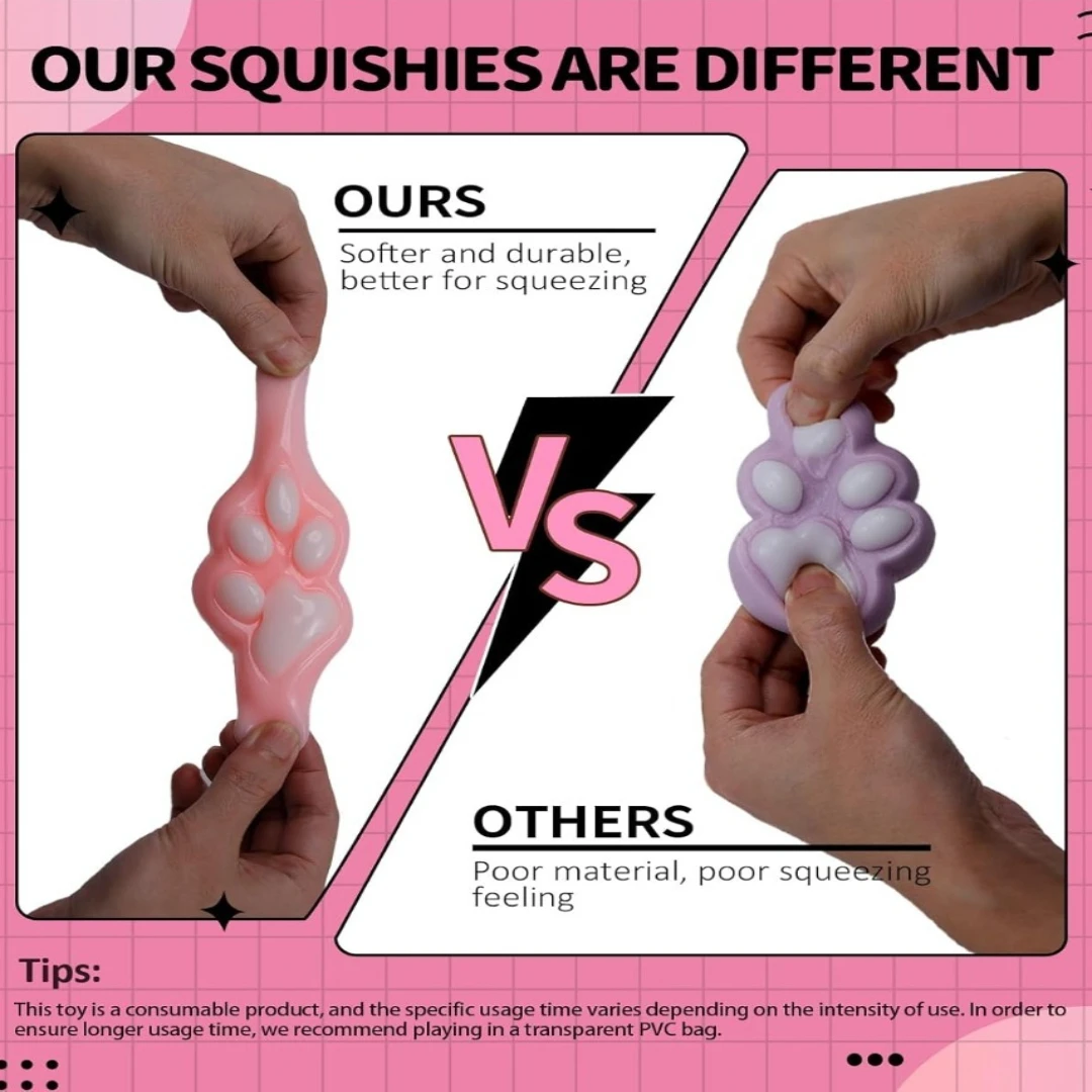 الضغط على لعبة مخلب القط لطيف لينة التعرق لعبة الاسترخاء لزجة انتعاش بطيء الإجهاد تخفيف معسر القط مخلب لعبة حسية #5