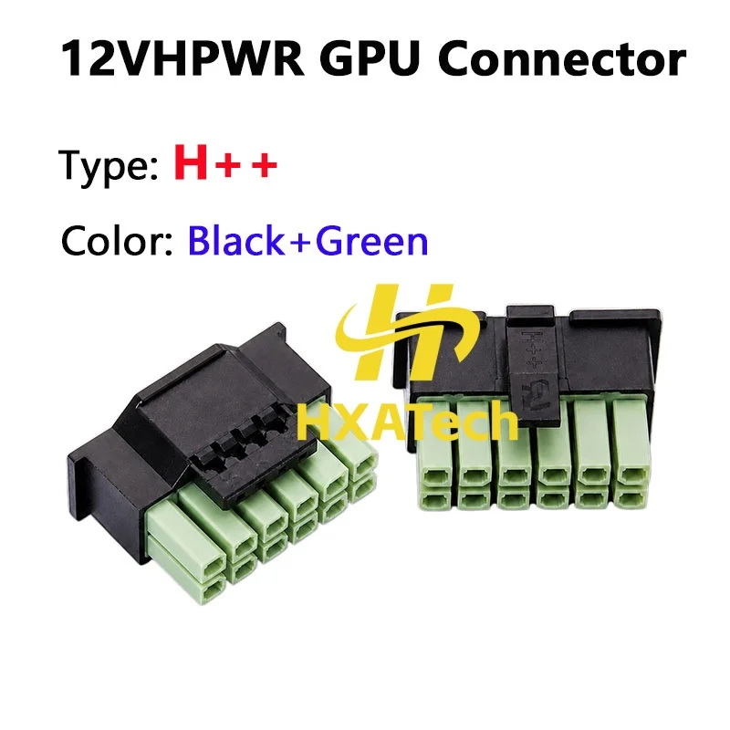 Dual Color 12VHPWR H++ 12+4Pin Male Connector PCI-E 5.0 30/40 Series Grahpic Card Blue/ Purple with Terminal Pins 10pcs