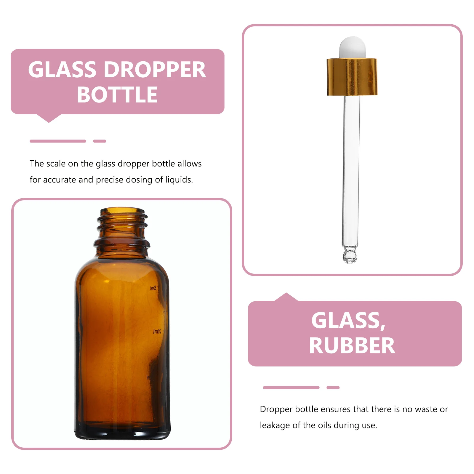 

4 Pcs Essence Pipette Travel Amber Dropper Oil Perfume Container