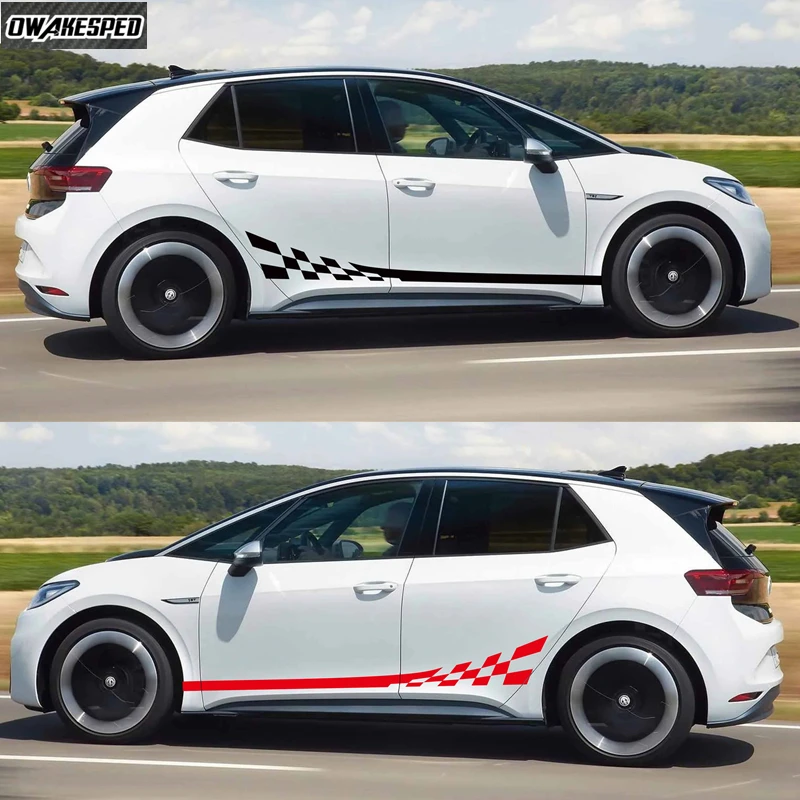 

2 шт. для Volkswagen ID.3 pro S, наклейки с обеих сторон автомобиля, гоночные полосы, камуфляжные автомобильные товары, виниловая пленка, аксессуары