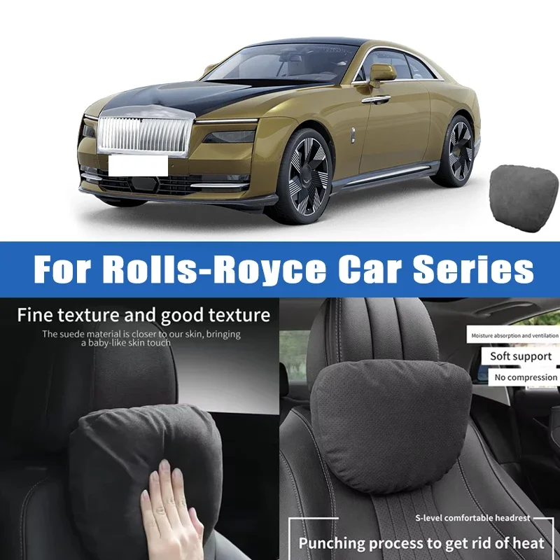 Top Quality Car Headrest Neck Support Seat Soft Neck Pillow Breathable For Rolls-Royce Phantom Ghost Cullinan Wraith Dawn