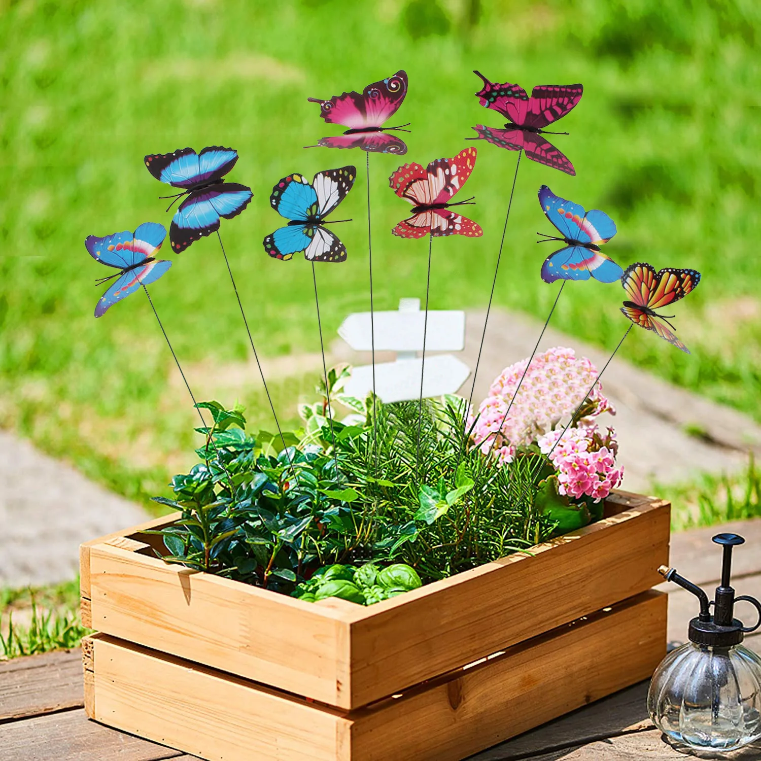 

Bunch of Butterflies Garden Yard Planter Colorful Whimsical Butterfly Stakes Decoracion Outdoor Decor Gardening Decoration