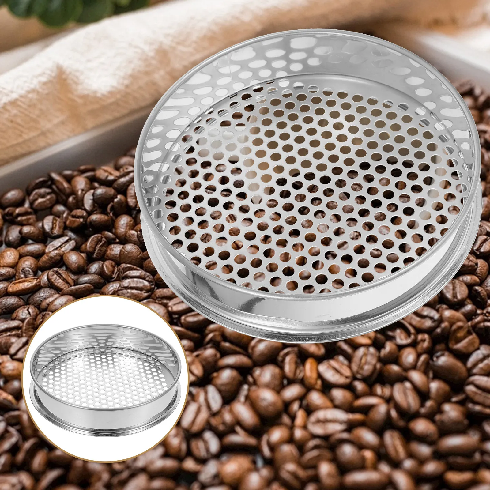 

Round Stainless Steel Soil Sifter Gardening Mesh 20Cm Soil Sand Sieve Rock Gravel Compost Dirt Sorting Tool Dirt Gravel Sifter
