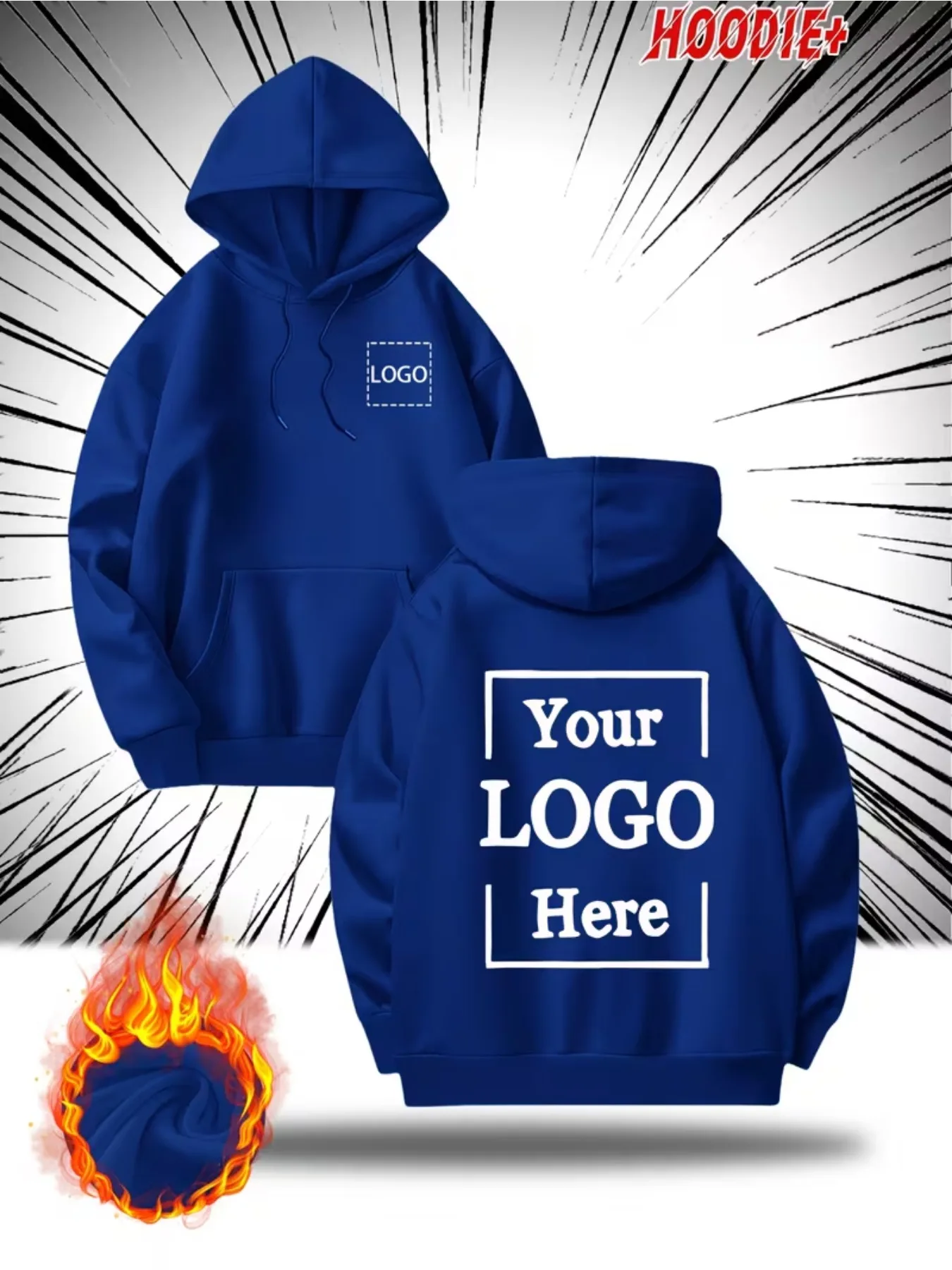 Personalized Customized Prints Casual Loose Pullovers Pocket Fleece Hoodie Sport Commute Basics Tops Comfy All-Match Clothing