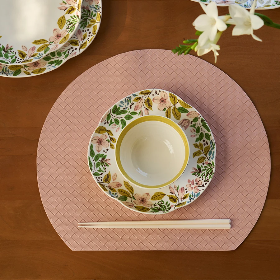 السيراميك 4.5 بوصة أطباق الأرز 6 بوصة وعاء المعكرونة 8 بوصة لوحة 10 بوصة أطباق الربيع Ins شعبية زهرة مطبوعة أواني الطعام المنزلية #3