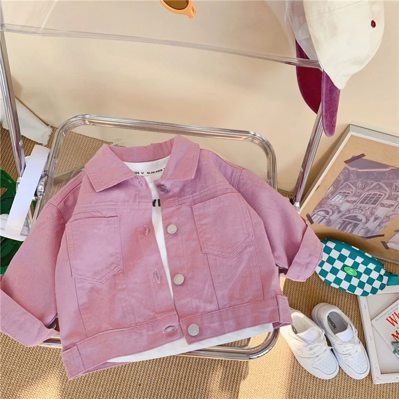 Boys Coat Jacket Cotton Outerwear Overcoat 2023 Pink Spring Autumn High Quality  Children's Warm Clothing