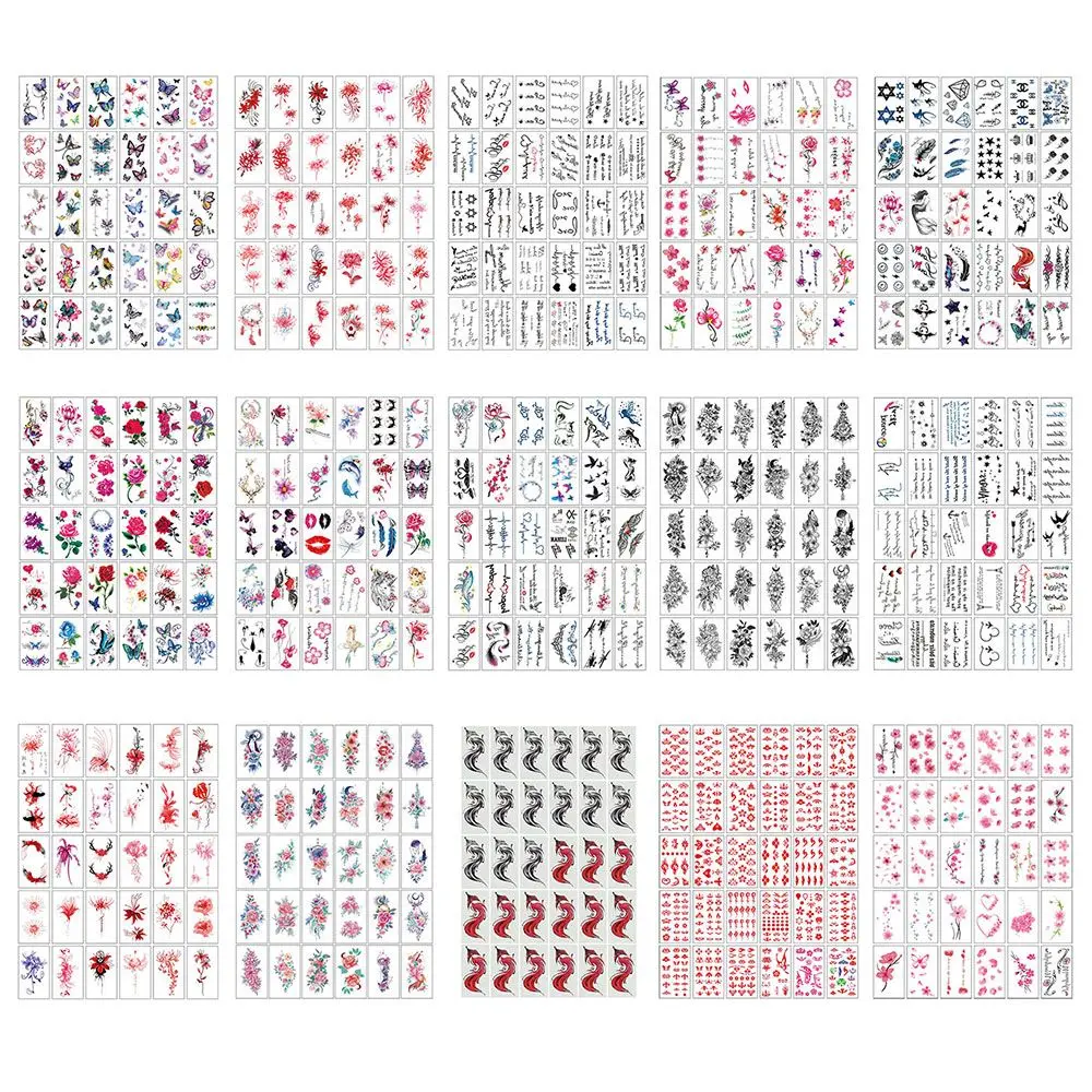 30Pcs/set Art Herb Colored Drawing Fake Tatto Temporary Tattoos Body Stickers Tattoos Stickers