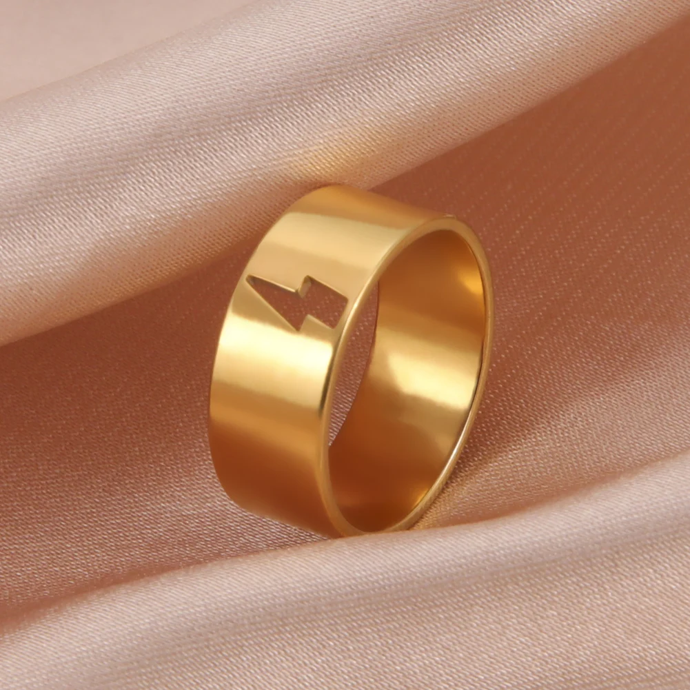 Kkjoy Mode Silber Farbe Edelstahl Flugzeug Liebe Paar Set Ring Für Frauen Blitz Einstellbare Schmuck Geschenk Großhandel – Detail 14