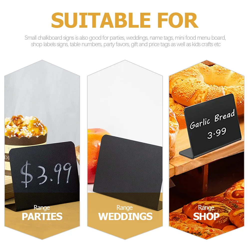 

1 set Small Chalkboard Sign Set Mini Blackboard For Tabletop Message Board Stand Up Display Food Labels Wedding Party Price Tags