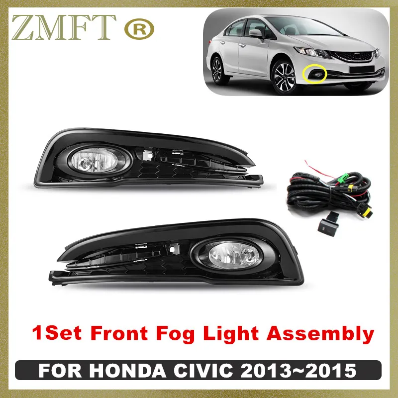 

Car Body Kit Fog Lamp Assembly Full Set For Honda CIVIC 2013 2014 2015 Halogen Fog Light With Wires Switch