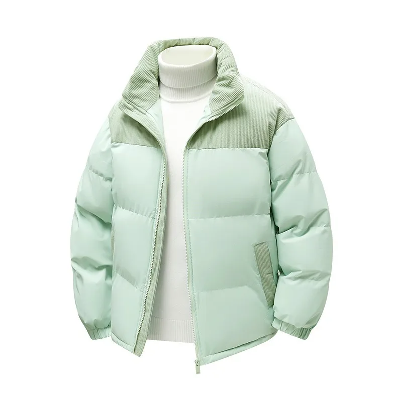 M072 Пуховик, Зимняя утолщенная хлопковая куртка, Модный новый стиль, Повседневная верхняя одежда, Воротник-стойка, Универсальная хлопковая куртка-топ