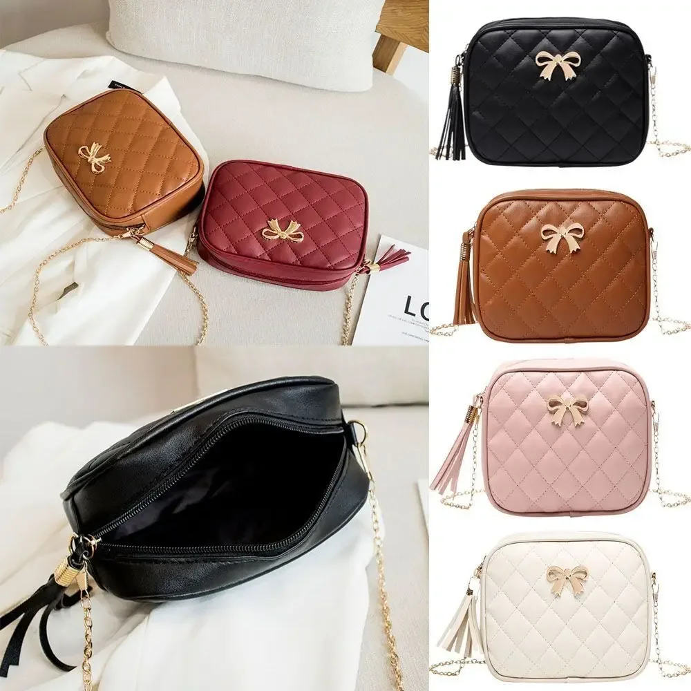 Tassel mała torba listonoszka dla kobiet Trend Lingge haft aparat damska torba na ramię modny łańcuszek damskie torby typu Crossbody