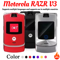 MOTOROLA RAZR V3 Refurbished 90% New-Original Unlocked Clamshell Bluetooth Mobile Phone GSM 850/900/1800/1900 Phone Good Quality