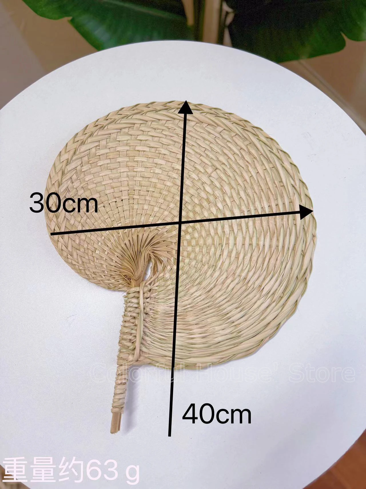 1Pc Simple Hand Fans Handmade Fan Rattan Decoration For Wedding Summer Natural Palm Leaf Woven Fans Wall Art Decor Ornaments