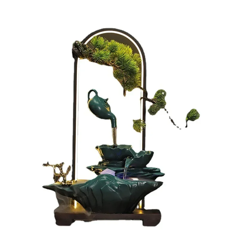 for New Chinese Style Flowing Water Ornament Home Furnishing Living Room Desktop Fountain Landscape