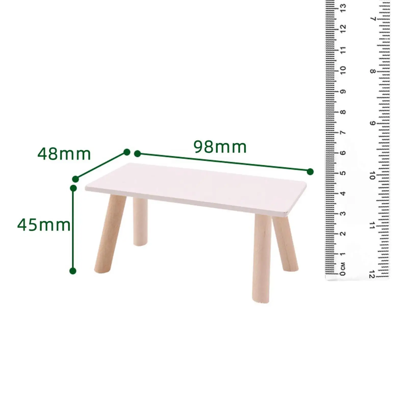 Simple Design Wooden Miniature End Table Desk Handmade Tea Table :12 Scale Dollhouse Living Room Furniture Set