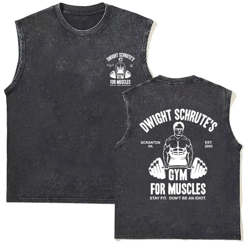 2026 NEU Vintage Washed Doppelseitig Bedrucktes Tanktop für Herren und Damen – Oversized Retro Fitness Gym Freizeit Ärmellose Weste Herren Tanktop – Detail 32