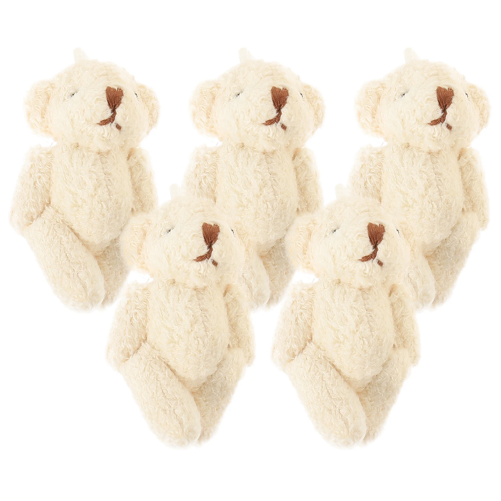 

5 Pcs Pearl Fleece Bear Accessories Mini Stuffed Bears Gloves Garment Supplies Figures Decor