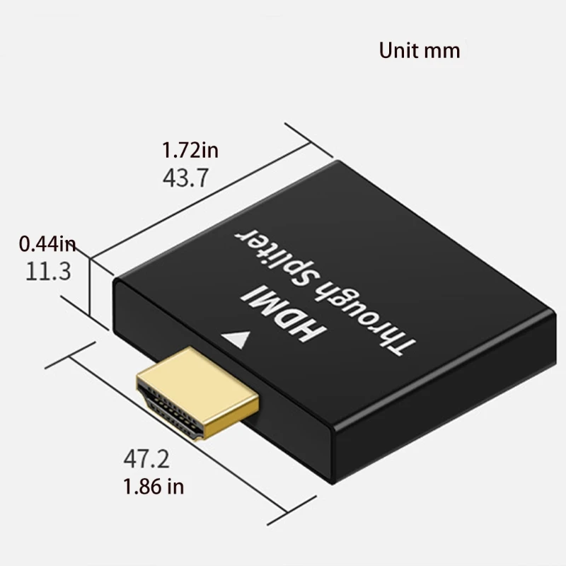 HDMI อะแดปเตอร์1ถึง2 Way หอพักสำนักงาน Splitter อะแดปเตอร์ชายหญิงคู่สำหรับแล็ปท็อป k1KF