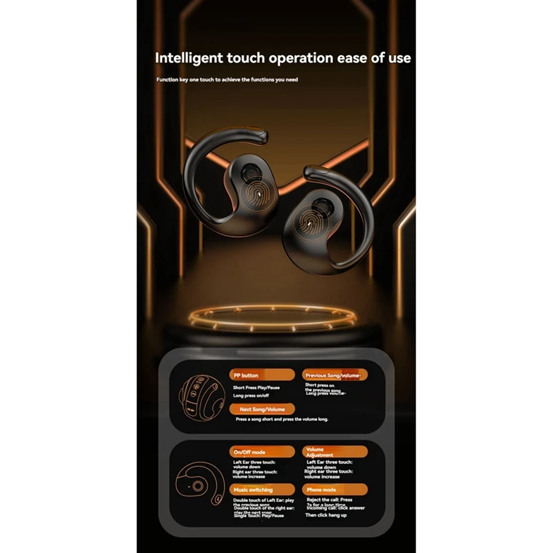 2In1 Bluetooth Earphones Mini Speaker BT5.4 Open Wireless Headphones Ear-Mounted Sports Waterproof Earphones