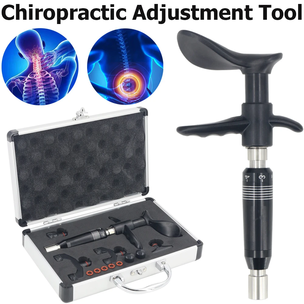 

Newest Manual Chiropractic Adjusting Tool Limb Joint Correction Treatment Nursing 4 Heads Body Massage Gun Health Care Massager