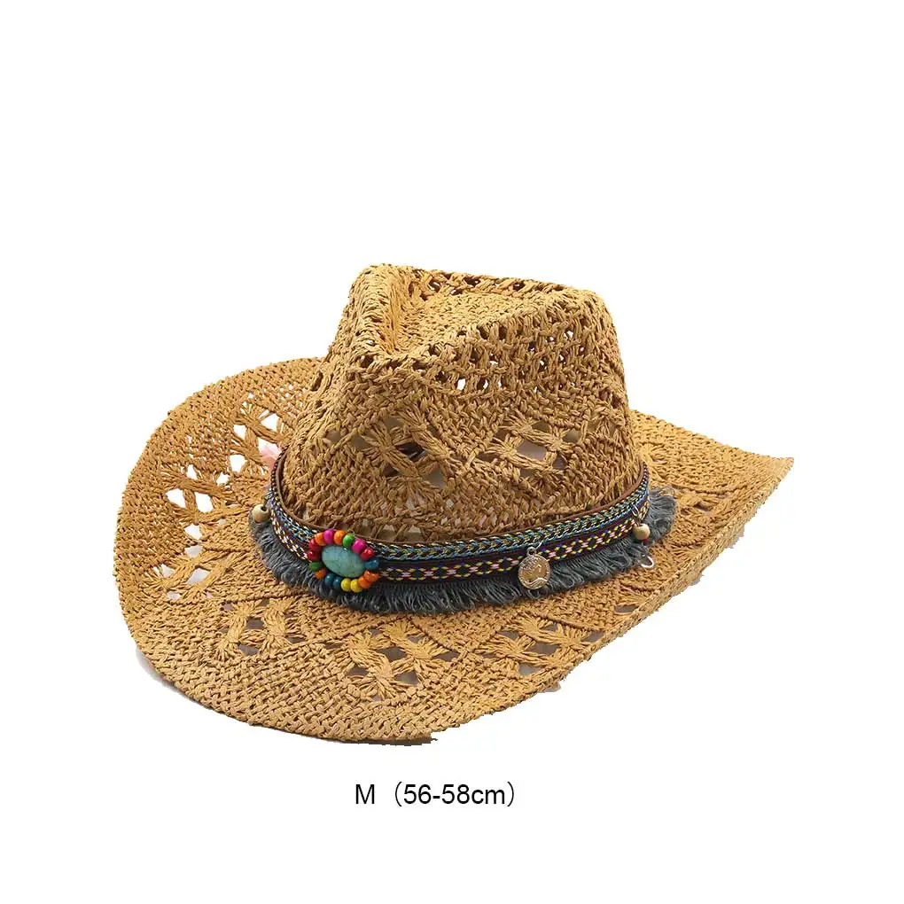 Cowboy Straws Hat Wide Brim Casual Summer Outdoor Travel Fashion Cap