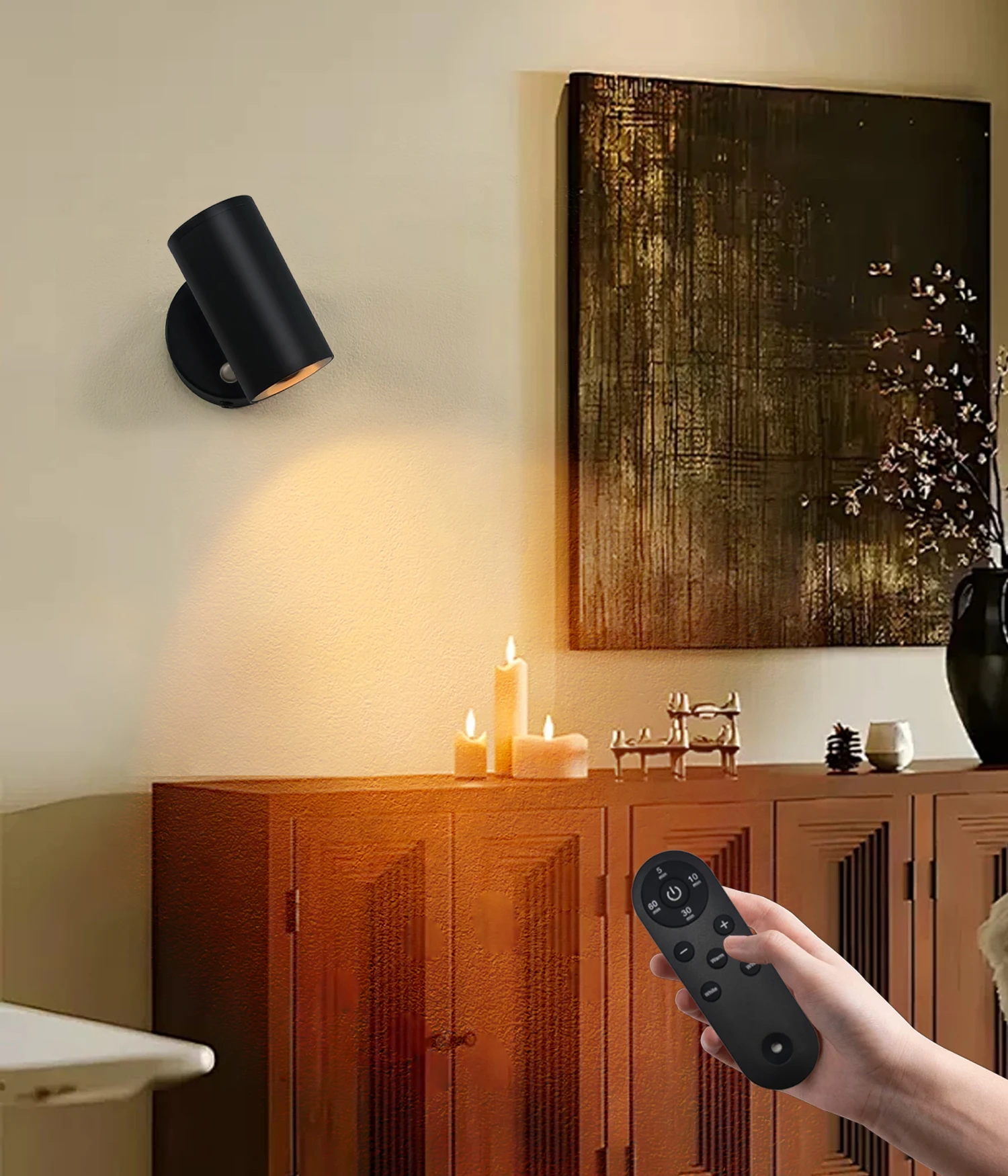 LED Modern Minimalist Remote Charging Wall Lamp 5200mAh Magnetic Suction Installation Touch 3-Color Bedroom Living Room Lighting