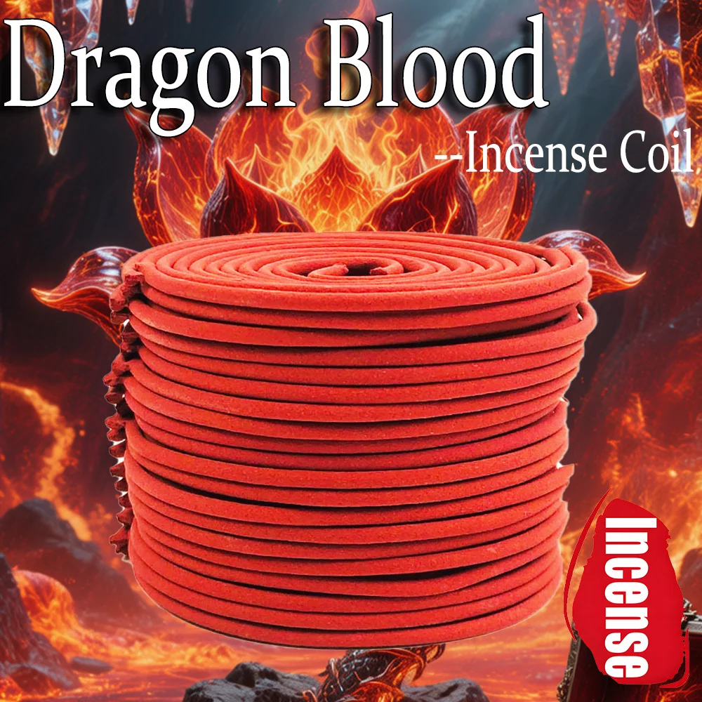 Popular Dragon Blood Scented Spiral Incense, Burns for 3-4 Hours, Has a Light Fragrance, Suitable for Yoga, Meditation, Home, Office, Outdoor Use, Easy to Carry, Makes a Great Gift, Has a Lingering Fragrance, Natural Dragon Blood Grass Scent with Long-Lasting Fragrance.