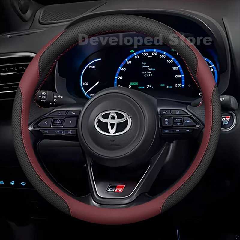 Car Steering Wheel Cover for Toyota Yaris Cross GR Sport 2009-2026 Leather Auto Steering Wheel Toyota Yaris Cross Accessories