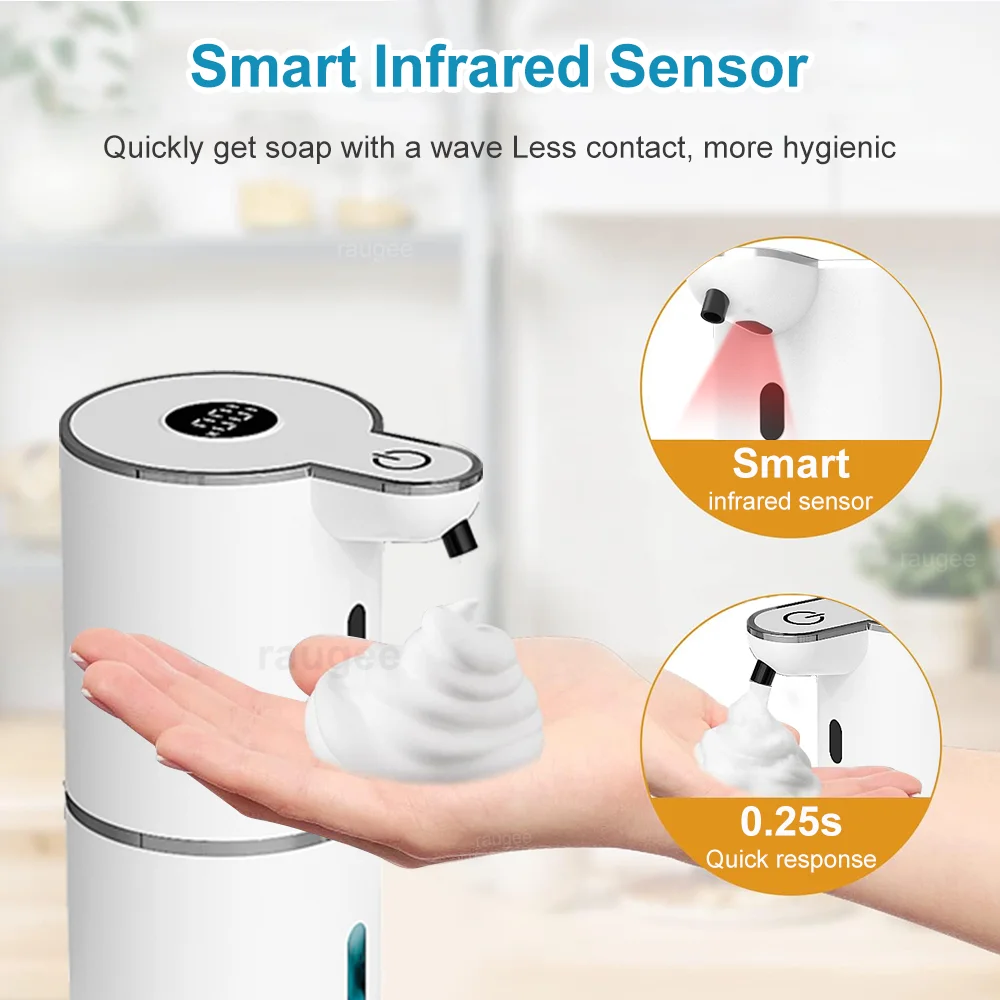 Automatic Foam Soap Dispenser Touchless Infrared Sensor Hand Free Soap Hand Sensor Dispenser Smart Foam Machine USB Rechargeable