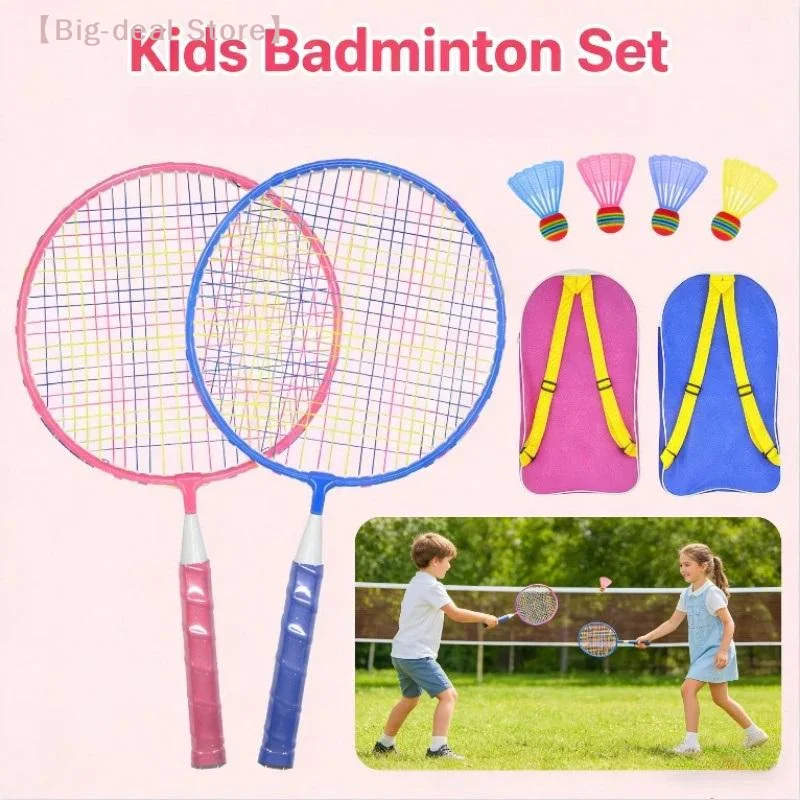 【M】Kids Badminton Racket 2pcs With 3balls Starter Badminton Set Children Outdoor Sports Toy Indoor Game