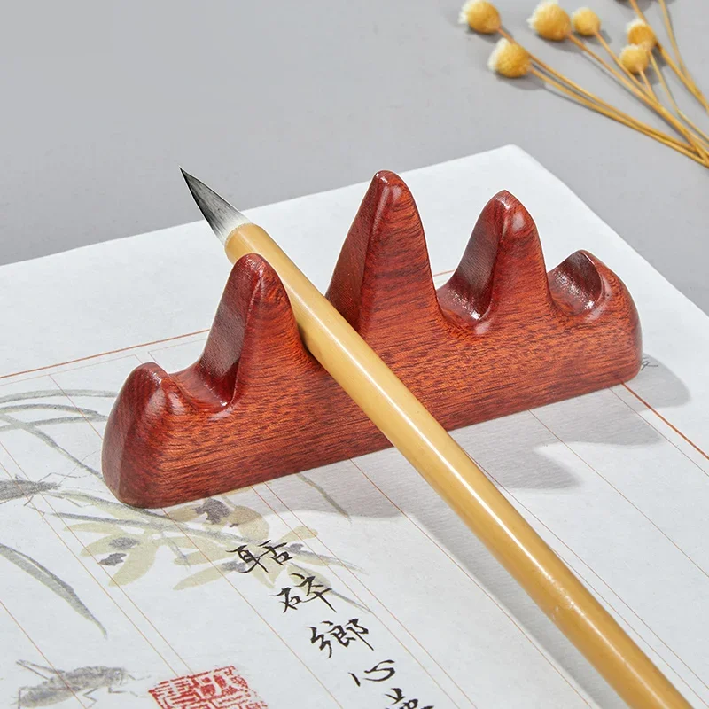 

Pen rest, calligraphy utensils, pen hanging, solid wood shelf, creative study, four treasures ornaments