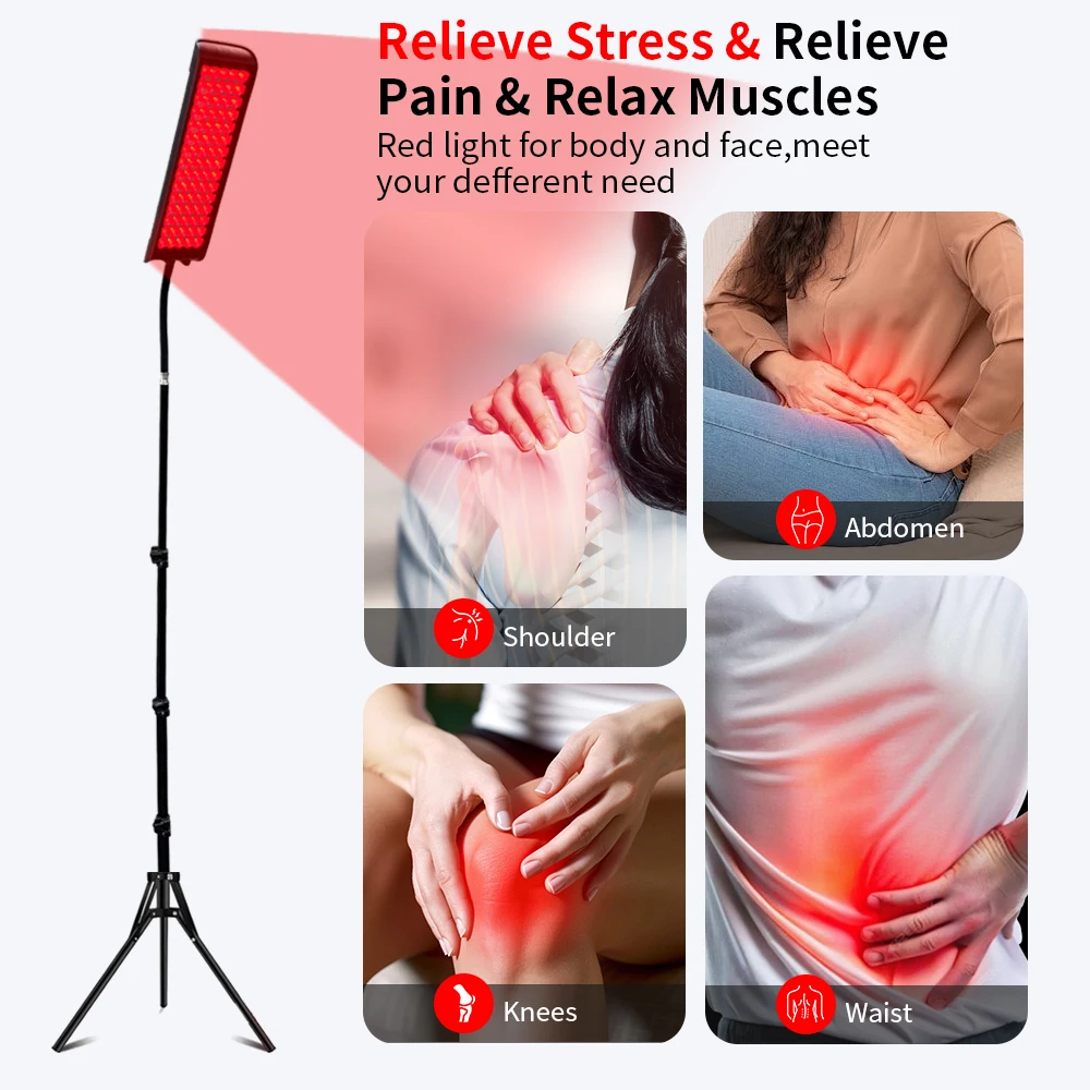 얼굴 및 전신용 적색광 램프 적색광 패널 적외선 장치 조절 가능한 스탠드 660nm & 850nm 가정용 얼굴 및 전신 케어