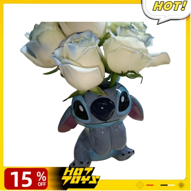 

Creative Stitch Vase Decoration Kawaii Cartoon Desktop Ornaments Accessories Cute Pen Box Adult Kids Holiday Gifts Trendy Toys