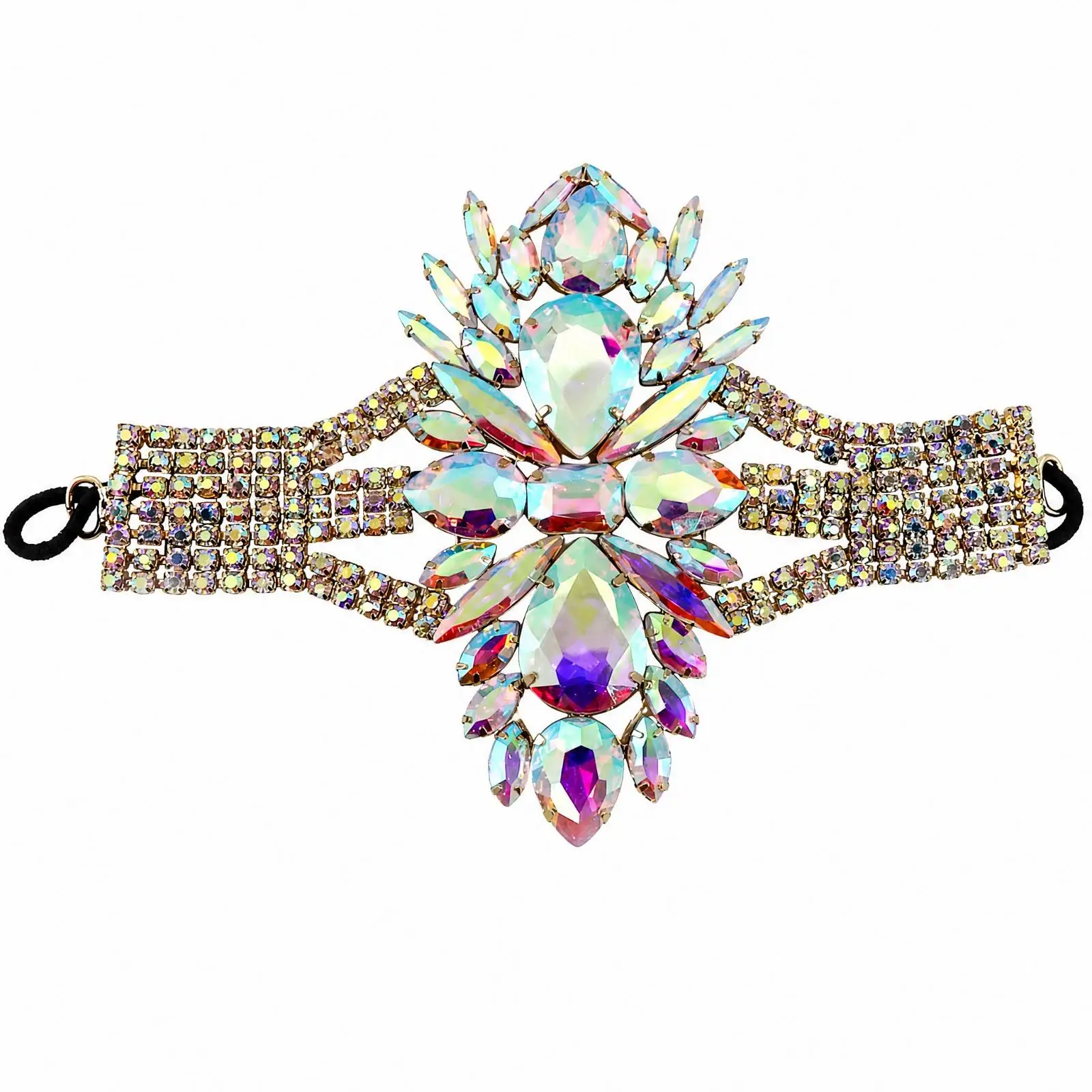 Crystal Thigh Chain with Floral Adornment Reflective for Parties, Festival Goers