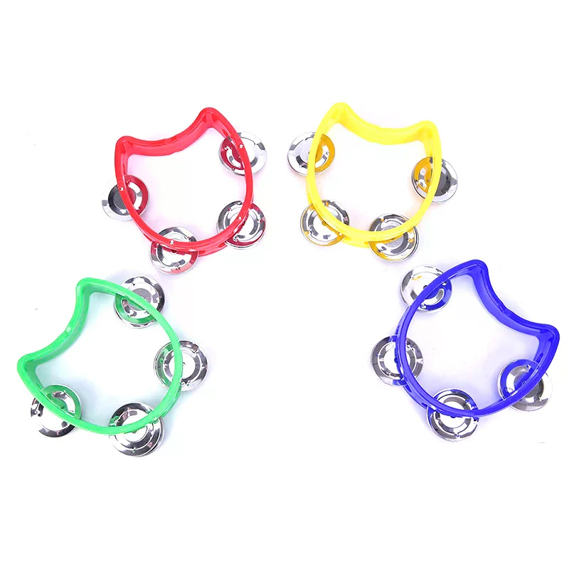 

Hand Held Tambourine Metal Bell Plastic Percussion for KTV Party Kid Game Toy