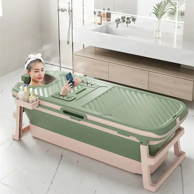 Household Foldable Bathtub for Adults Thicken Plastic Bathroom  Tub Bath Barrel Full Body Shower Apartment Portable Bathtub M