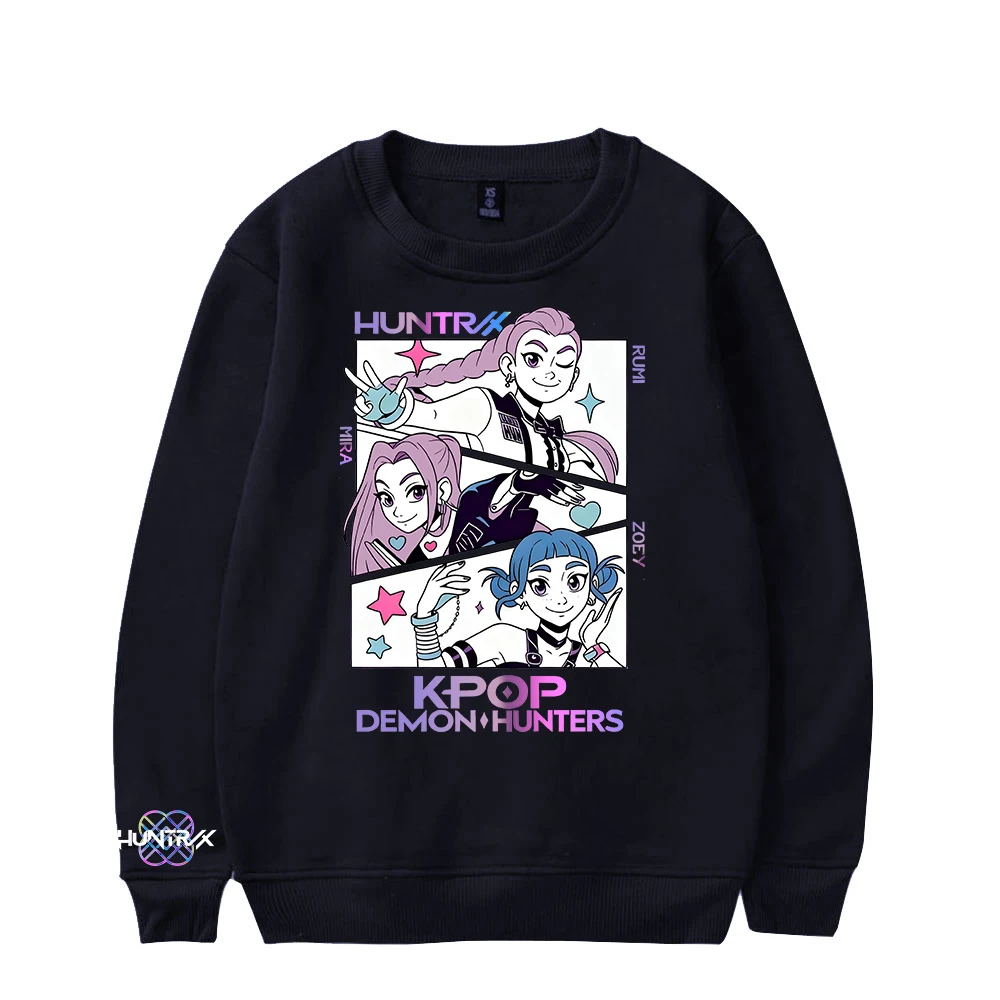 سويت شيرت شتوي بغطاء للرأس بأكمام طويلة مطبوع عليه Kpop Demon Hunters #1