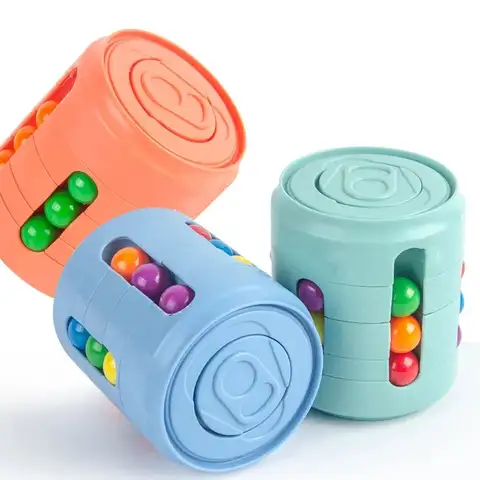 Multiple Functions Fidget Spinner Magic Colorful Beans Finger Spinning Relieves Stress Decompression Tool For Children And Adult