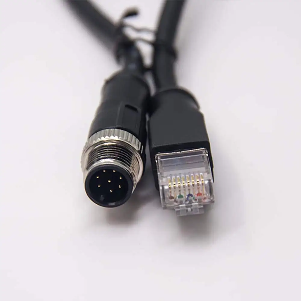 M12 To RJ45 Ethernet Cable M12 8 Pin Male To RJ45 Male Plug Date Sheet 1M AWG24