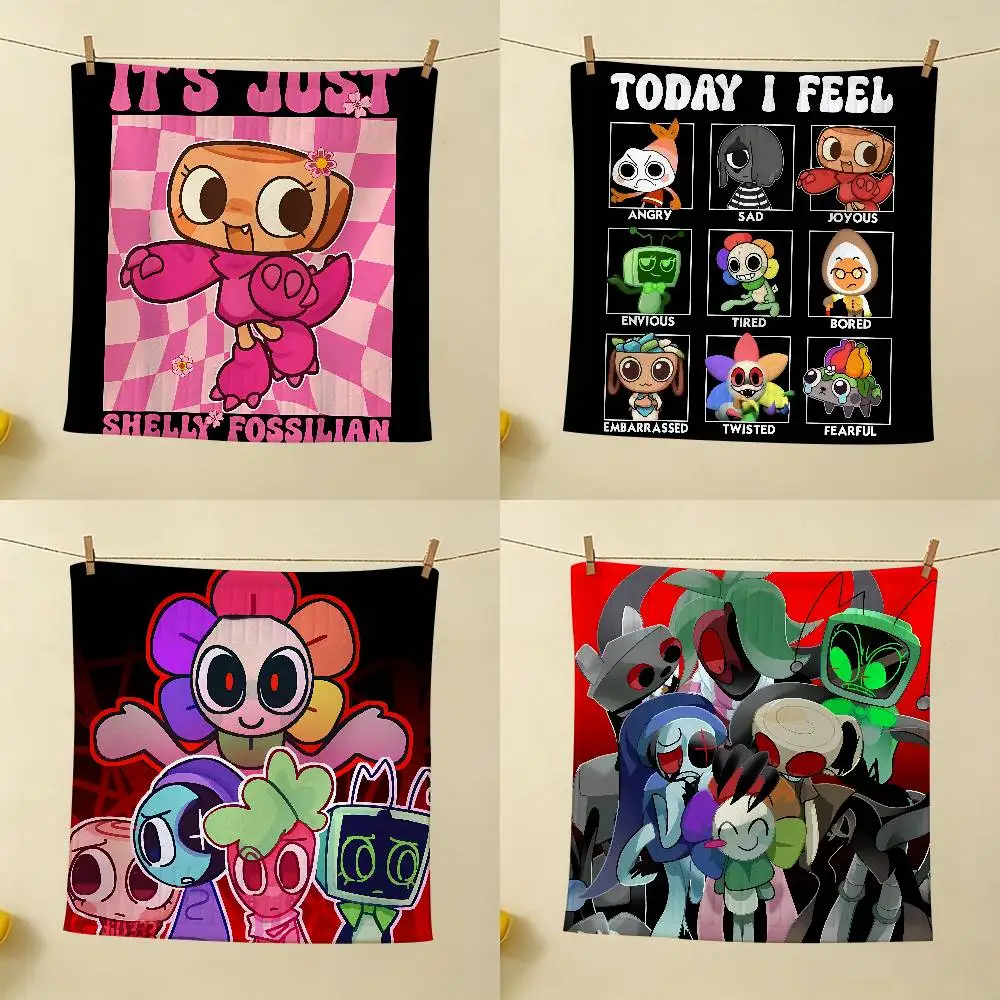 Popular Game Cute D-Dandys World Kitchen Hand Towel Soft Absorbent Bathroom Hanging Towel Cartoon Kids Wipe Handkerchief