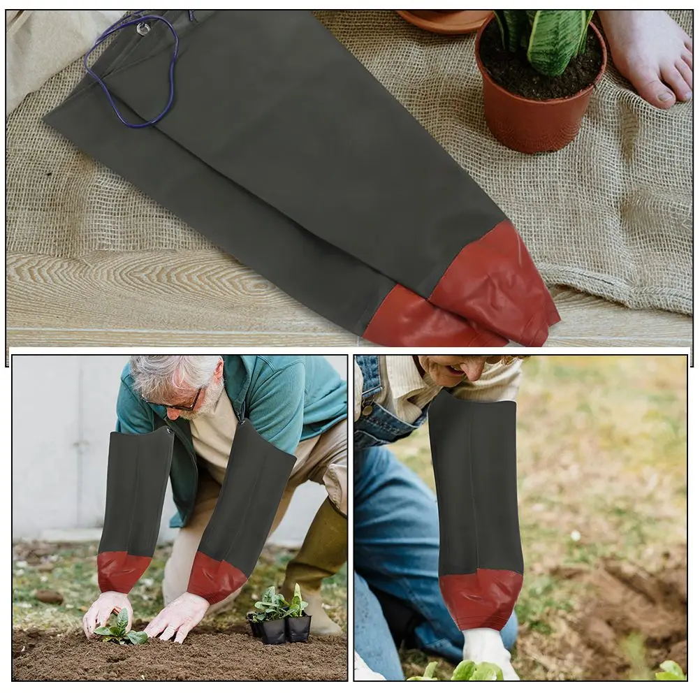 2 Pairs Waterproof Sleeve Kitchen Oversleeves Work Gardening Gloves Long Rubber For Dish Washing