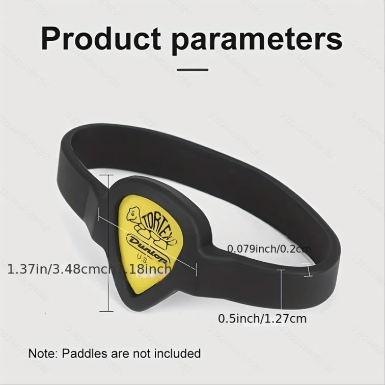 Die Gitarrenplektrum-Tasche aus Silikon und das tragbare Plektrum im Armband-Stil sind ein super cooles Geschenk für Musikliebhaber/Anfänger. – Detail 2