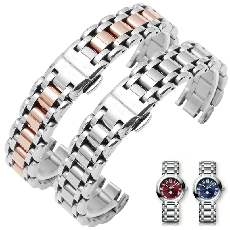 

Stainless Steel Watchband Suitable For L8.110 115 112 Women's Notch SteelWristband 16 18mm Longines Watch Strap