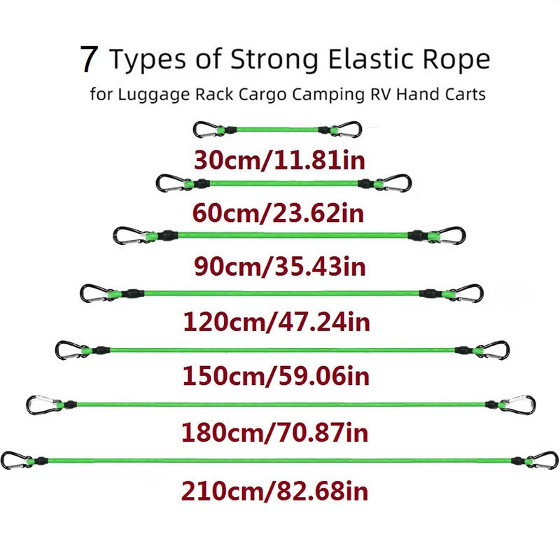 Corda elastica telescopica da 30 cm-210 cm con gancio Corda elastica per bagagli per auto che raggruppano la corda per raggruppare il portapacchi